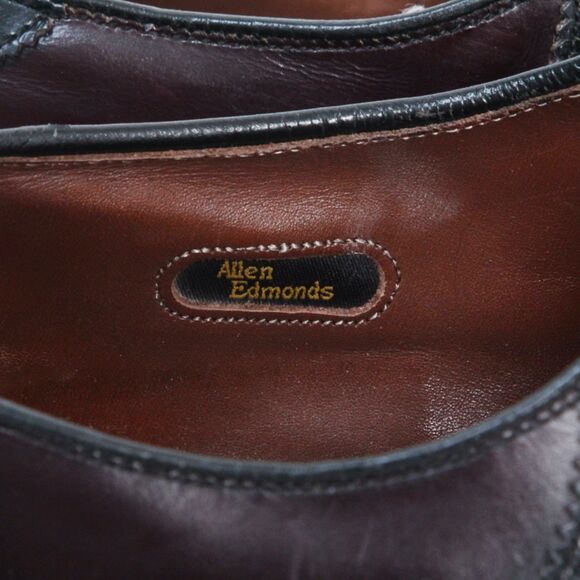 Allen Edmonds Polo USA Made Two Tone Brown Black Shoes Leather Oxford, 10.5C - Picture 8 of 10